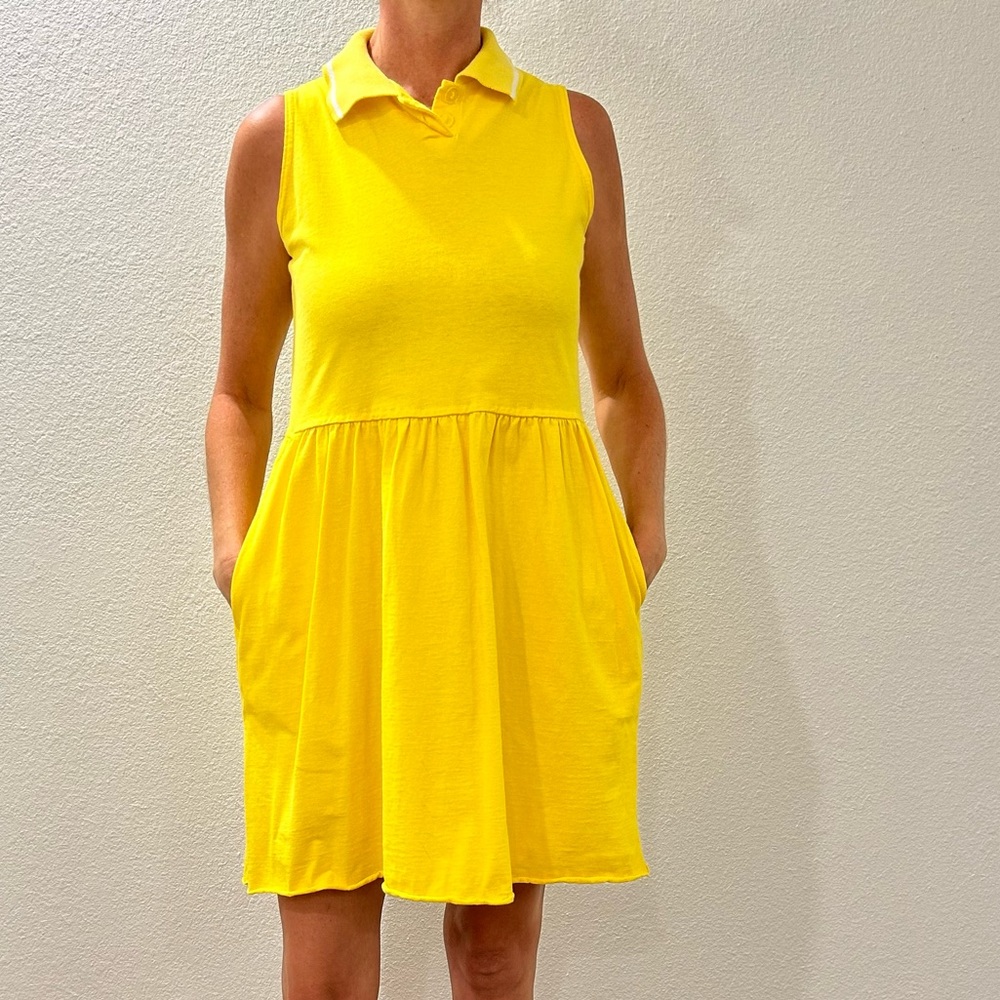 Vintage Sunbelt yellow polo tank shirt dress
